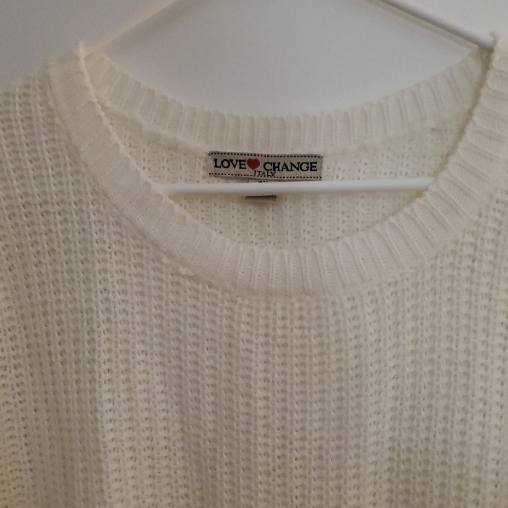 Calvin Klein Women's Ivory Crew Neck Sweater - Picture 4 of 11